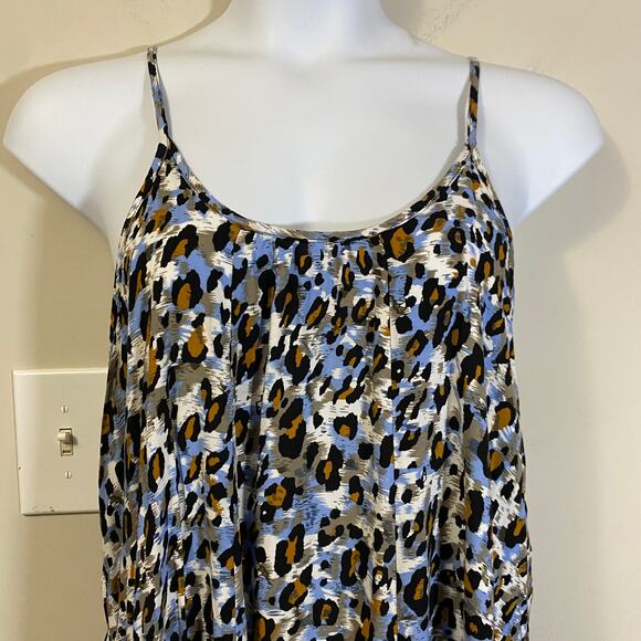 Buenos Ninos Lightweight Animal Print Strappy Summer Dress with Pockets Sz XXL - Picture 2 of 7